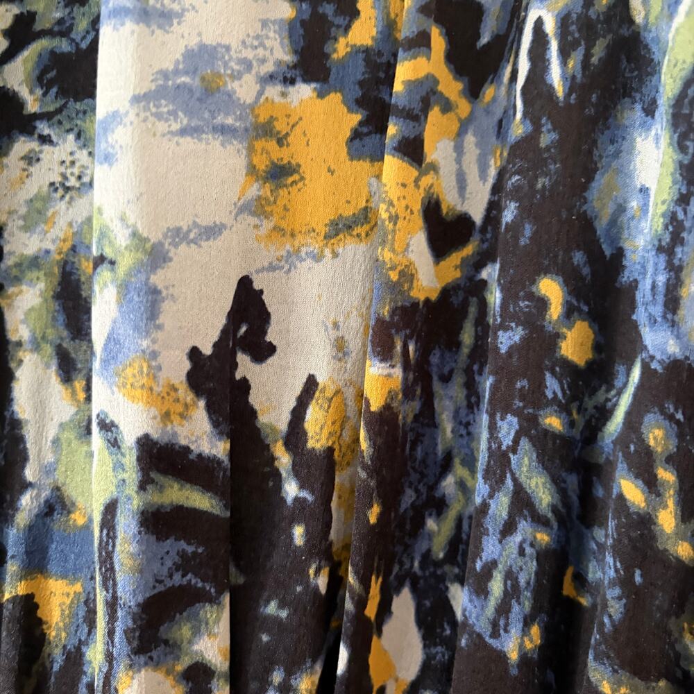 Rachel Zoe Arielle silk shirt dress blue "multi oil paint" print Size 10 - Picture 8 of 10